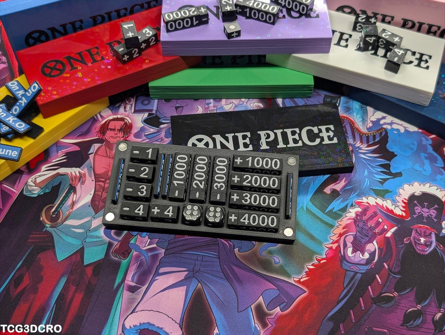 One Piece TCG Counter Token Tray – Power, Cost, and Status Tracker [Power Focus]