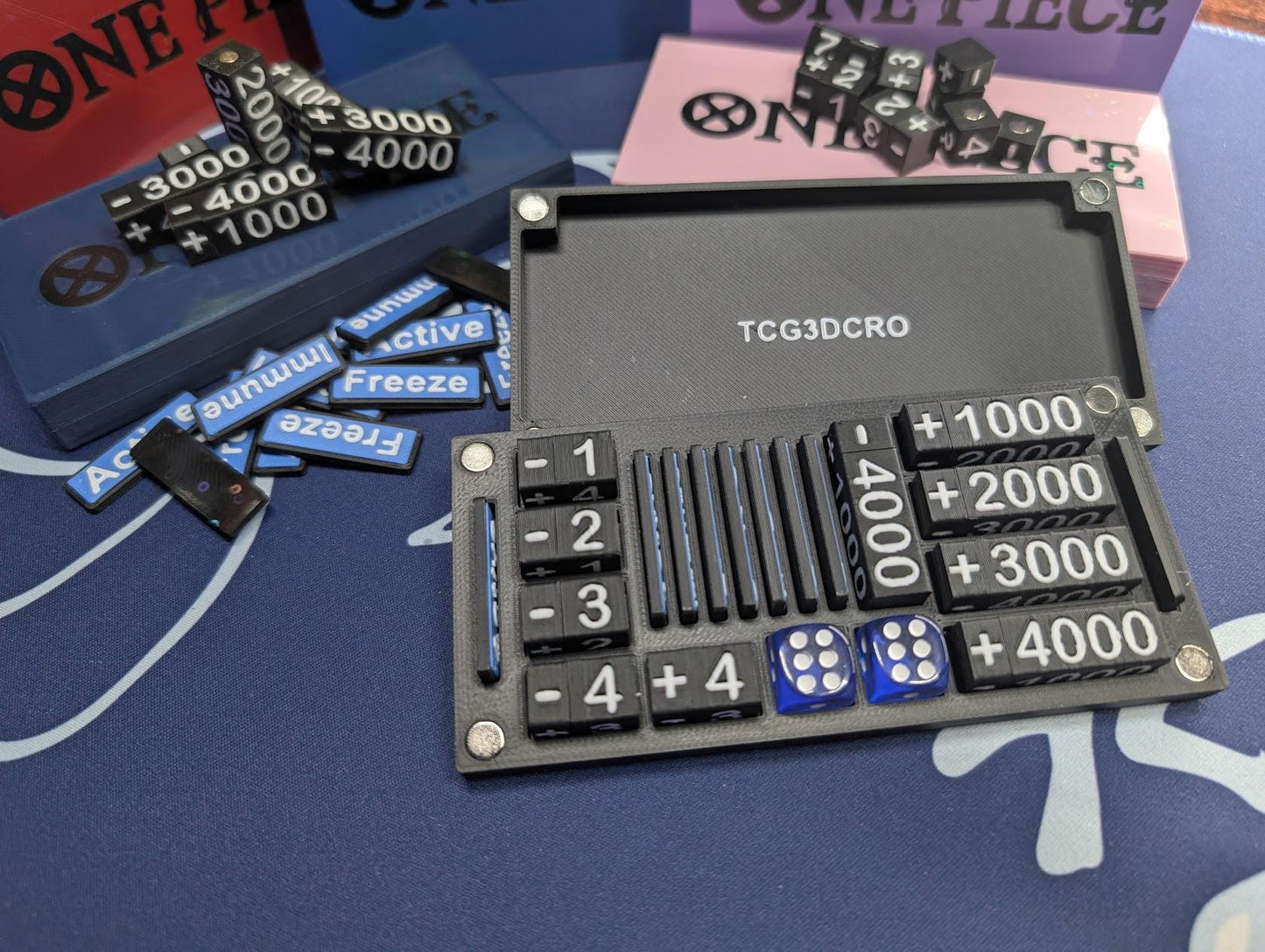 One Piece TCG Counter Token Tray – Power, Cost, and Status Tracker